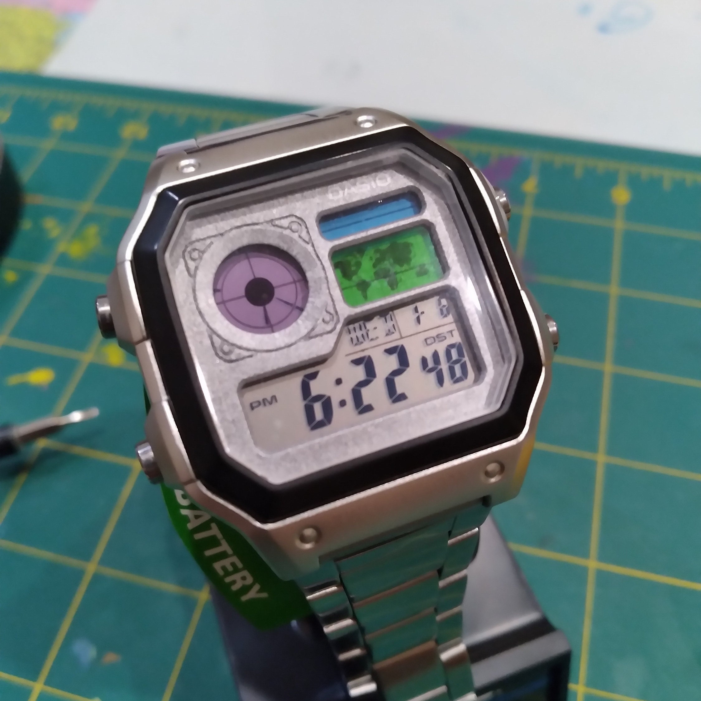 Casio World Time Watch With FOUR Colour Screen Mod and Gold - Etsy Casio World Time Watch With Four Colour Screen Mod And Gold - Etsy
