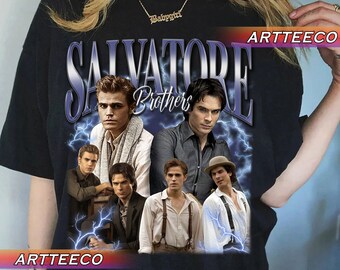 chemise vintage Salvatore Brothers, T-shirt Salvatore Brothers, sweat-shirt Damon Salvatore, Damon Salvatore Merch, t-shirt Damon Salvatore Bootleg