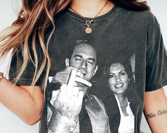 vintage chemise Elliot Stabler et Olivia Benson, chemise Elliot et Olivia, sweat-shirt Elliot et Olivia, t-shirt Law and Order SVU