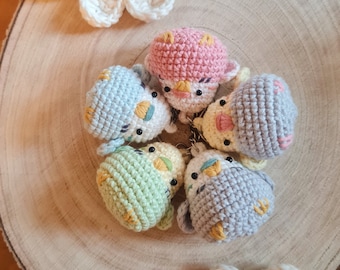 Kleine Bunte Wellensittiche Schlüsselanhänger Gehäkelt Amigurumi Handgemacht Plüsch Accessoires Stofftier Wellensittich Vogelliebhaber