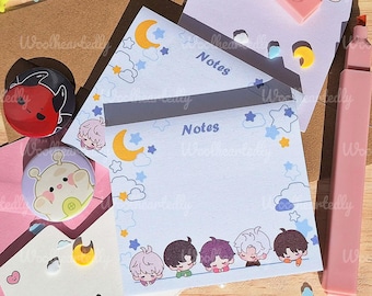 Love and Deepspace Sticky Notes: Naptime Fanart of Xavier, Rafayel, Zayne, Caleb and Sylus