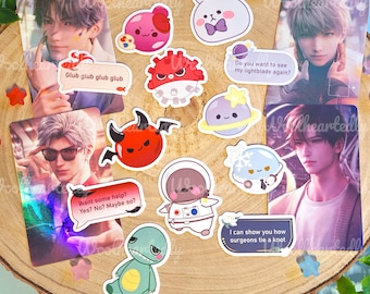 Love and Deepspace LADS sticker: Playtime with Xavier, Rafayel, Zayne, Sylus merch, fanart