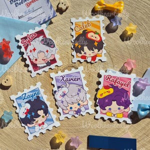 Love and Deepspace LADS Stickers: Deeppace Delivery Express Xavier, Rafayel, Zayne, Sylus, Caleb