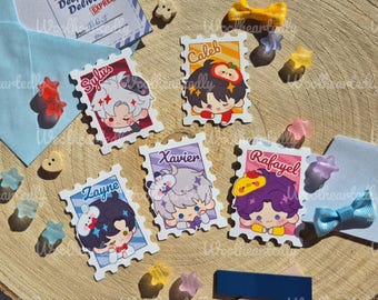 Love and Deepspace LADS Stickers: Deeppace Delivery Express Xavier, Rafayel, Zayne, Sylus, Caleb