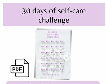 30 day selfcare challenge, selfcare activities, kick start your selfcare journey, mindfulness challenge, printable digital download PDF