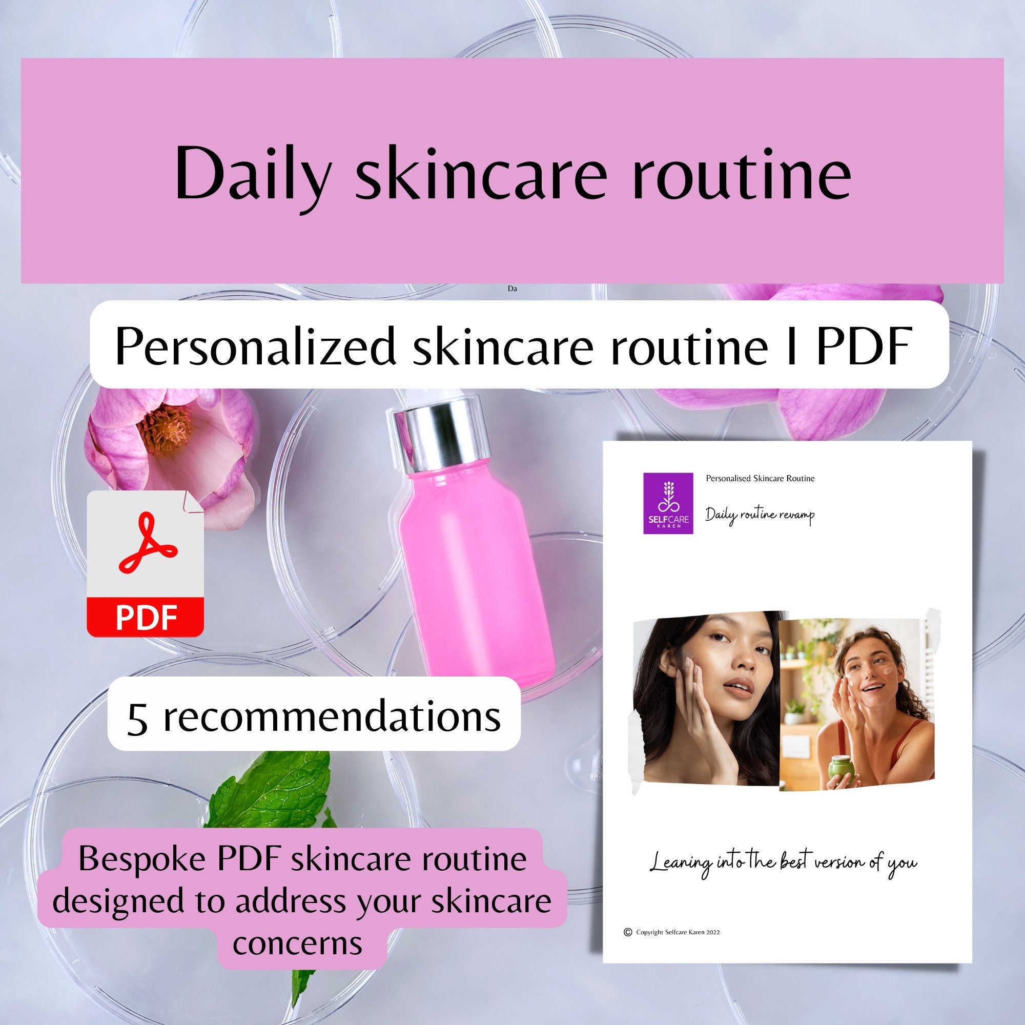 Custom Skincare Routine Planner, Personalized Daily Skincare ...
