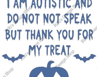 Autistic Halloween Treat Bag PNG, Kids Trick or Treat (Digital Download)