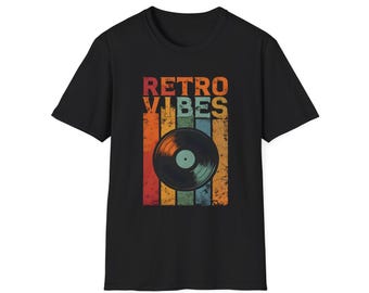 Retro Vinyl T-Shirt, Vintage Music Tee, 70s Style Shirt, Music Lover Gift, Retro Clothing, Hipster Tee