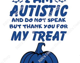 Autistic Halloween Trick or Treat Bag PNG, Kids Gift (Digital Download)