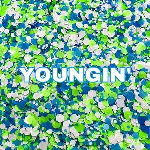 YOUNGIN Multicolored Chunky Glitter Mix | Chunky Glitter Mix | Confetti Glitter | Polyester Glitter | Tumbler Glitter