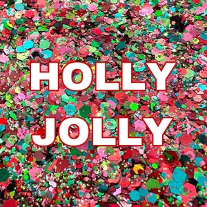 HOLLY JOLLY Red and Green DGH Custom Christmas Glitter Mix | Holographic Glitter | Christmas Glitter |  Tumbler Glitter | Polyester Glitter