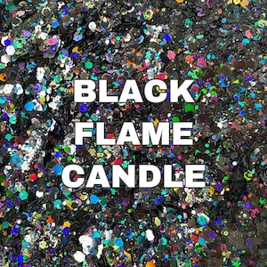 BLACK FLAME CANDLE Chunky Holographic Glitter Mix | Black Holographic Glitter | Chunky Glitter Mix | 2oz Glitter | Polyester Glitter |