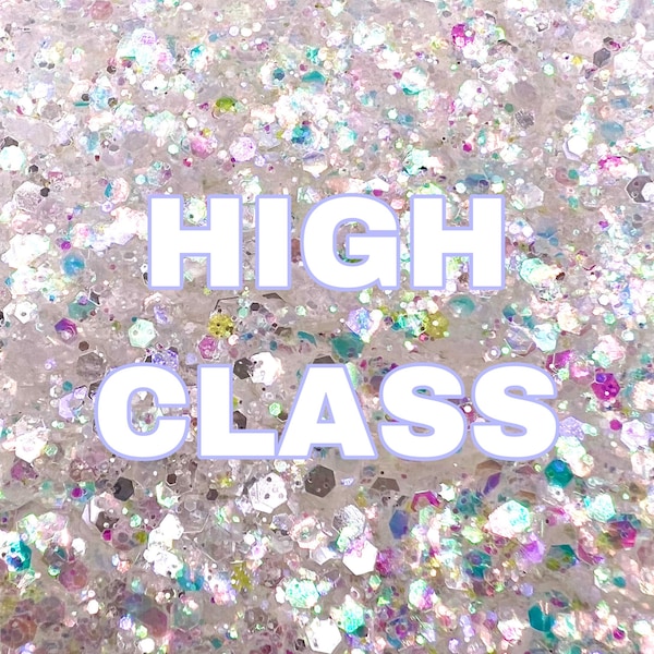 HIGH CLASS White and Silver Custom Chunky Glitter Mix | White Glitter | Chunky Glitter Mix| Tumbler Glitter | Polyester Glitter