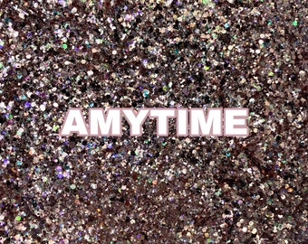 AMYTIME Rose Gold Holographic Chunky Glitter Mix | Rose Gold Glitter Mix | 2 oz Glitter |Glitter Mix | Rose Gold Glitter | Polyester Glitter