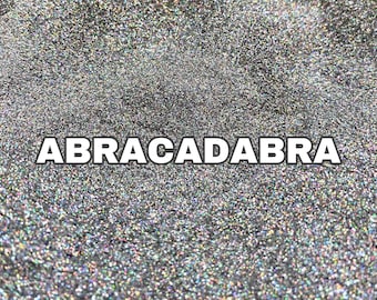 ABRACADABRA Ultra Fine Silver Holographic Glitter | Silver Glitter | Holographic Glitter |Tack It Method | Polyester Glitter|Tumbler Glitter