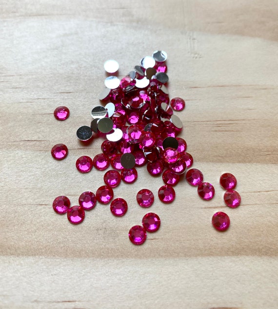 2500 pc Hot Pink Rhinestones | Jelly Rhinestones | Resin Rhinestones |  Flatback Rhinestones | Non Hot Fix Rhinestones