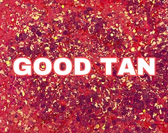 GOOD TAN Hot Coral Chunky Glitter Mix | Opal Shifting Glitter | Coral Opal Glitter | 2oz Glitter | Glitter | Coral Glitter