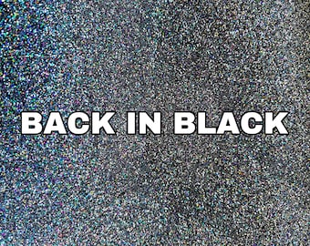 BACK IN BLACK Ultra Fine Black Holographic Glitter | Black Holographic Glitter | Tack it Method | Tumbler Glitter | Polyester Glitter |