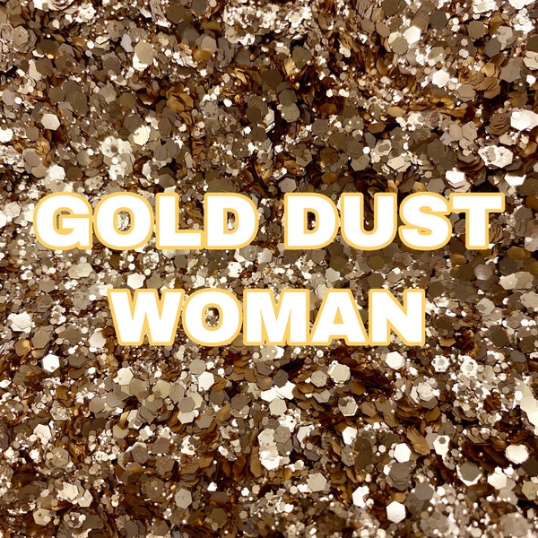 GOLD DUST WOMAN Chunky Gold Glitter Mix | Gold Chunky Glitter | Polyester Glitter | Tumbler Glitter | 2oz Glitter | Gold Chunky Glitter Mix