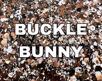 BUCKLE BUNNY Brown White and Black Chunky Glitter Mix | Chunky Glitter | Cow Glitter | Polyester Glitter | Tumbler Glitter