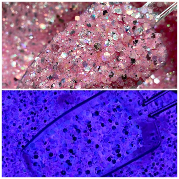 BLOOD MOON Pink Glow in the Dark Chunky Glitter Mix Glow in the Dark Glitter  Chunky Glitter Polyester Glitter Tumbler Glitter 