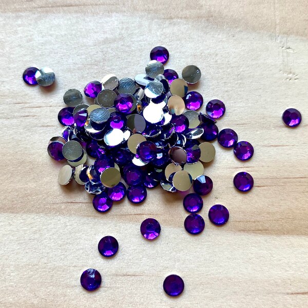 2500 pc Purple Amethyst Rhinestones | Jelly Rhinestones | Resin Rhinestones | Flatback Rhinestones | Non Hot Fix Rhinstones