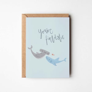 Shark Pun A6 Card | Father's Day Anniversary Valentine's Day birthday sea animal underwater fish whale love cute boyfriend girlfriend wife