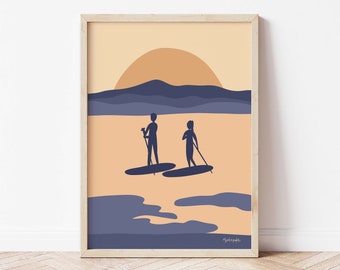 Paddleboard Custom print | valentine gift birthday wedding couple married anniversary sea sport surf Devon Cornwall Brighton kayak adventure