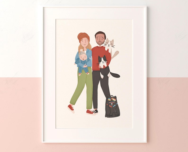 custom couples portrait valentine's day gift