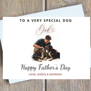 Carte personnalisée de fête des pères de chien, cadeau de fête des pères de chien, papa de chien, parents de chien, au meilleur carte de fête des pères de papa de chien numérique personnalisée