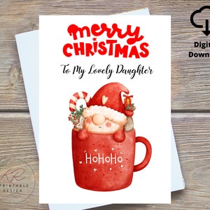 Tochter Weihnachtskarte Digital, Weihnachtskarte für Tochter, Süße Tochter Weihnachtskarte, Tochter Weihnachtskarte, Digitale Weihnachtskarte