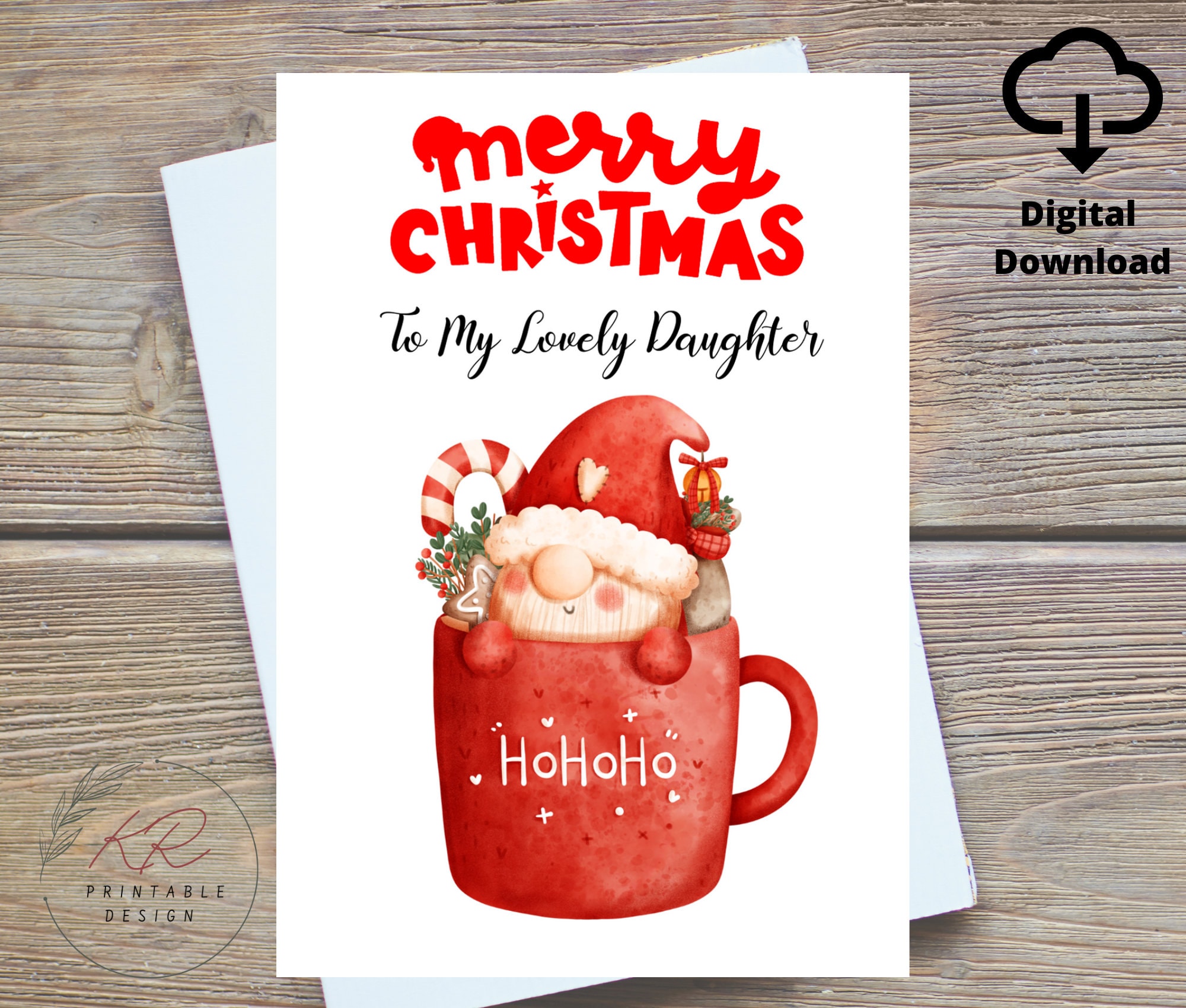 daughter christmas card digital, christmas card for daughter, cute daughter christmas card, daughter christmas card, digital christmas card