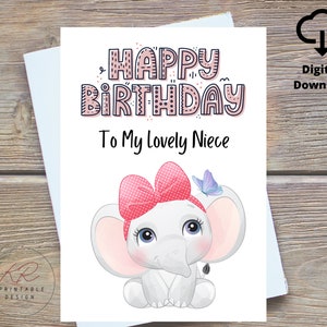 Carte imprimable Joyeux anniversaire à ma belle nièce, carte d'anniversaire nièce numérique, carte d'anniversaire pour nièce, carte d'anniversaire imprimable pour nièce