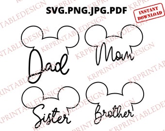 Mickey Dad SVG, Minnie Mom SVG, Mickey Mouse Family Shirt Svg, Minnie Mouse Family Shirt Svg, Family Vacation Svg, Minnie Mikey Vacation SVG