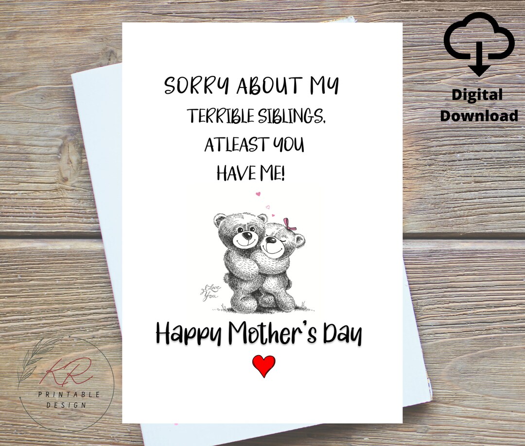 Funny Mothers Day Card Digital, Digital Joke Mothers Day Card for Mum ...