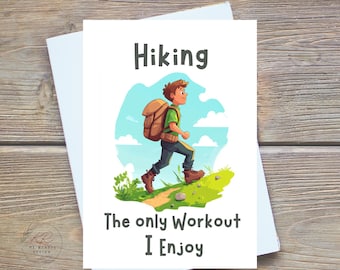 Funny hiking birthday card, Hiking lover birthday card, Birthday card for hiking enthusiasts, Humorous hiking birthday greeting Digital
