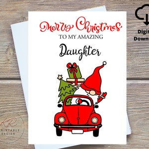 Cartão de Natal para filha digital, Cartão de Natal para filha, Cartão de Natal fofo para filha, Cartão de Natal para filha, Cartão de Natal digital