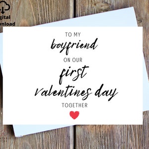Vriendje eerste Valentijnsdag kaart, voor mijn vriend op onze eerste Valentijnsdag samen, 1e valentijnskaart, Valentijnsdag kaart voor vriend