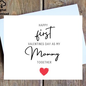Il primo San Valentino come mia mamma, biglietto stampabile, biglietto di San Valentino per la mamma, biglietto di San Valentino per il primo bambino alla mamma, biglietto d'amore per il neonato alla mamma