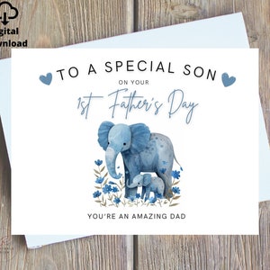 Tarjeta imprimible para el Día del Padre para mi hijo, Para mi increíble hijo, Para nuestro increíble hijo, Tarjeta imprimible digital para el Día del Padre, Descarga instantánea, Primer día del padre