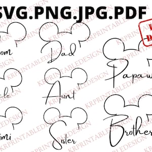Mickey Dad SVG, Minnie Mom SVG, Mickey Mouse Family Shirt Svg, Minnie Mouse Family Shirt Svg, Family Vacation Svg, Minnie Mikey Vacation SVG