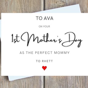 Tarjeta personalizada para el primer día de la madre para hija, tarjeta para el primer día de la madre para nuera, ahijada, primer día de la madre como mamá digital