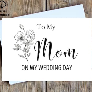 To My Mom On my Wedding Day Card, To My Mom Card, Wedding Day Card to Mom, Wedding Day Card, Letter to your Mom on wedding day Digital