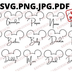 Mickey Dad SVG, Minnie Mom SVG, Mickey Mouse Family Shirt Svg, Minnie Mouse Family Shirt Svg, Minnie Mikey Vacation 2023 SVG