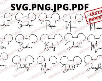 Mickey Dad SVG, Minnie Mom SVG, Mickey Mouse Family Shirt Svg, Minnie Mouse Family Shirt Svg, Minnie Mikey Vacation 2023 SVG