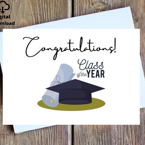 Carte de remise des diplômes 2023 imprimable, carte de remise des diplômes pour 2023 numérique, carte de remise des diplômes imprimable, carte de félicitations des diplômés numérique