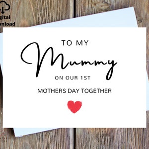 Para minha mamãe em nosso primeiro dia das mães juntos, primeiro cartão de dia das mães mamãe, cartão de dia das mães primogênito, cartão de dia das mães do bebê
