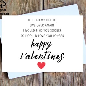 Se avessi la mia vita per vivere più a lungo, biglietto di San Valentino romantico per lui, biglietto di San Valentino a forma di cuore per marito o moglie
