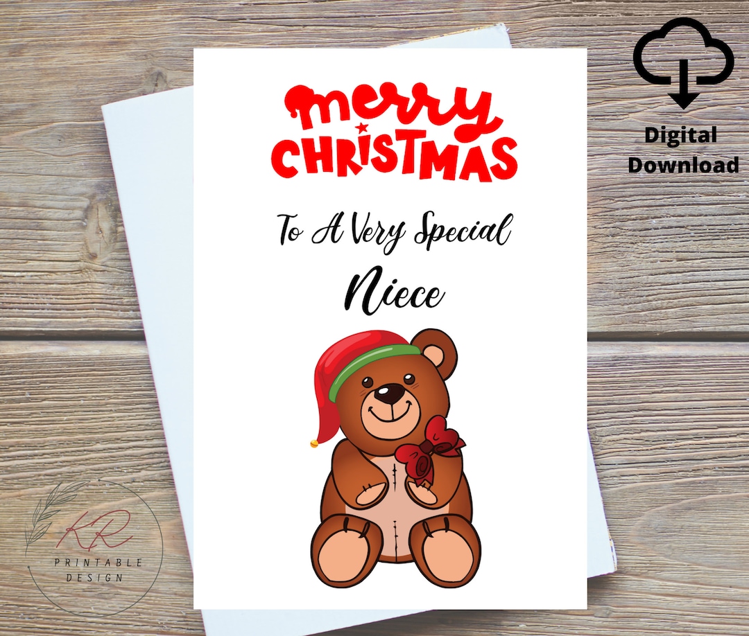 Merry Christmas to A Very Special Niece Printable Card, Christmas Card ...
