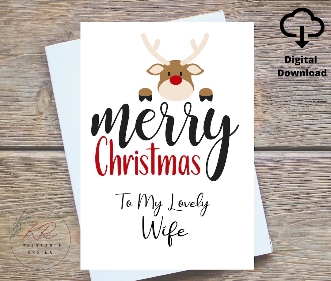Wife Christmas Card Digital, Christmas Card for Amazing Wife, Cute Wife